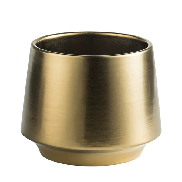 Modern Gold Ceramic Planter - Staunton and Henry