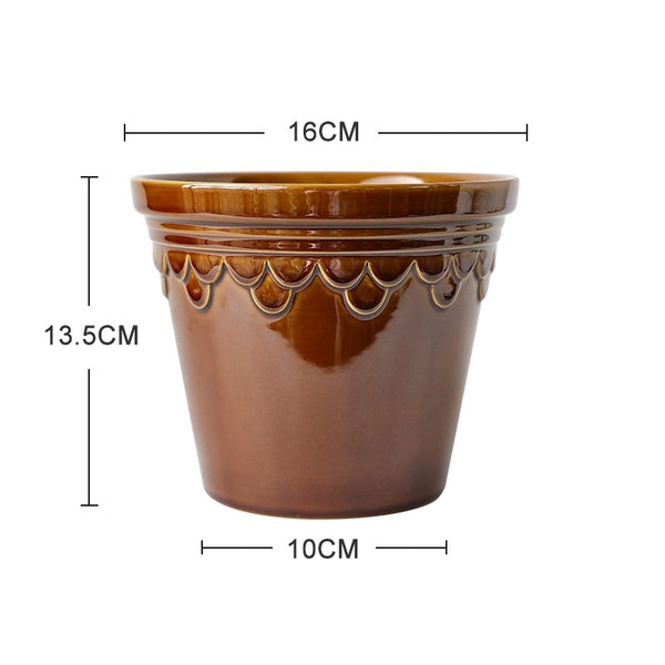 Nordic Glazed Ceramic Plant Pot - Staunton and Henry