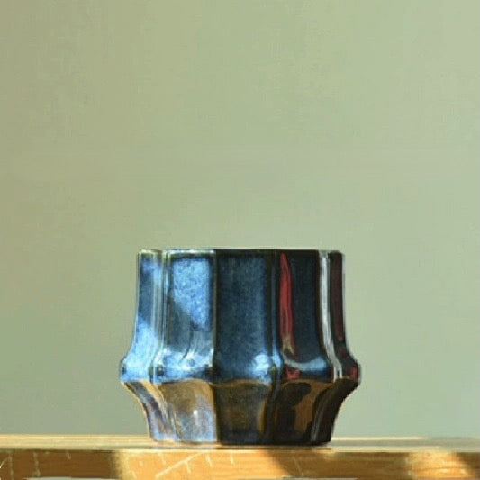 Glazed Blue Ceramic Plant Pot - Staunton and Henry