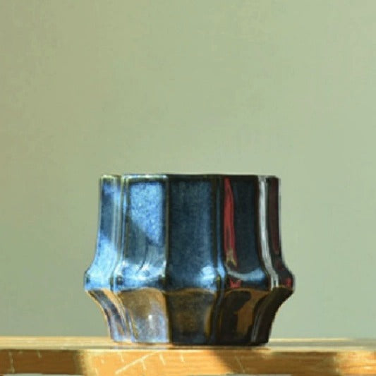 Glazed Blue Ceramic Plant Pot - Staunton and Henry
