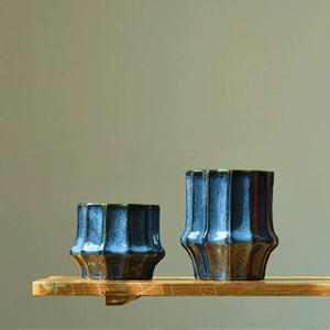 Glazed Blue Ceramic Plant Pot - Staunton and Henry