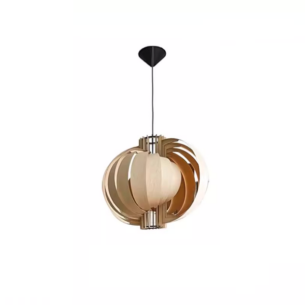 Runa Round Wood Veneer Hanging Light - Staunton and Henry