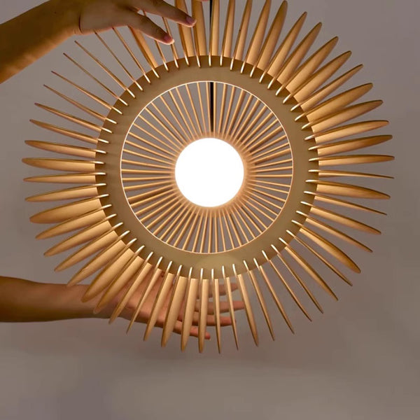 Pumpkin Modern Wood Hanging Light - Staunton and Henry