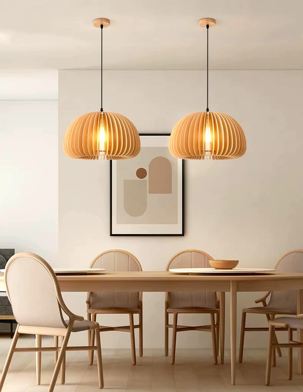 Pumpkin Modern Wood Hanging Light - Staunton and Henry