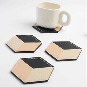 Leather Hexagon Coasters - Staunton and Henry