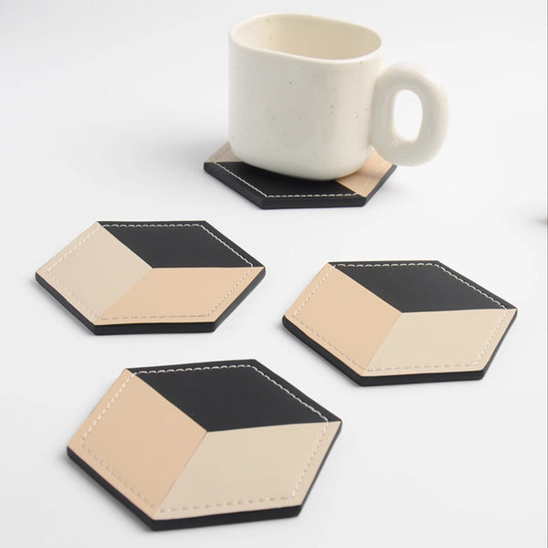Leather Hexagon Coasters - Staunton and Henry