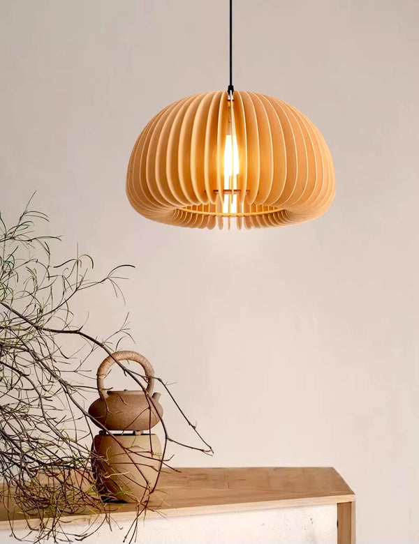 Pumpkin Modern Wood Hanging Light - Staunton and Henry