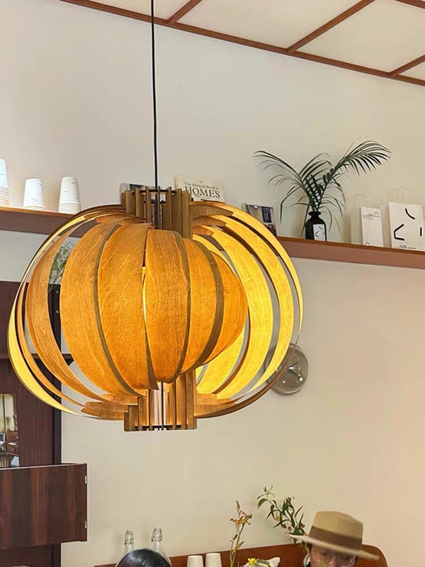Runa Round Wood Veneer Hanging Light - Staunton and Henry