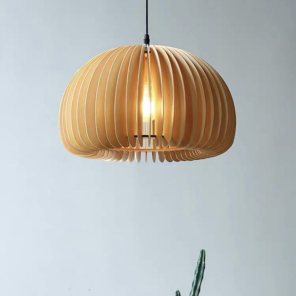 Pumpkin Modern Wood Hanging Light - Staunton and Henry
