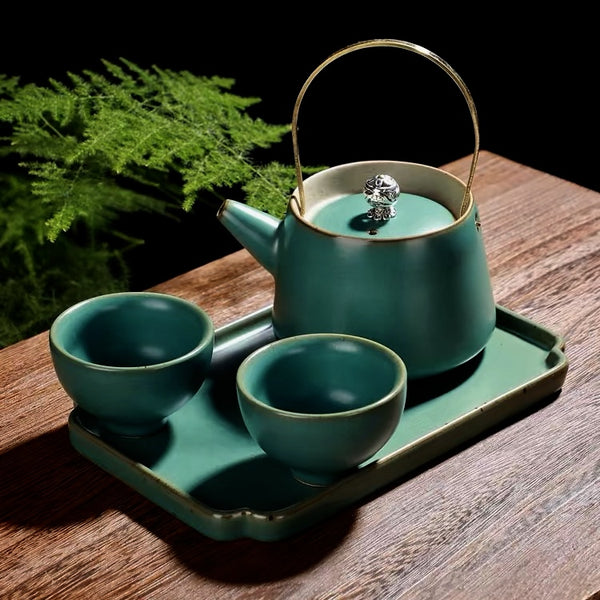 Hisui Jade Green Oriental Tea Pot - Staunton and Henry