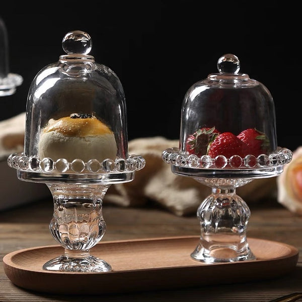 Mini Glass Cake Dome and Footed Stand