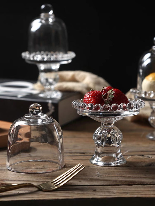 Mini Glass Cake Dome and Footed Stand