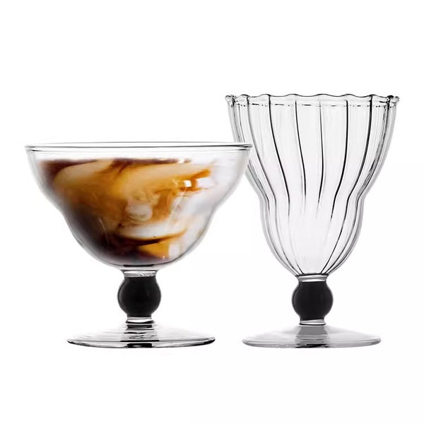Swirl Ribbed Glass Dessert Glasses - Staunton and Henry