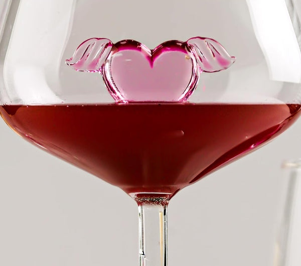Pink love heart goblet wine glasses (1 pair) - Staunton and Henry