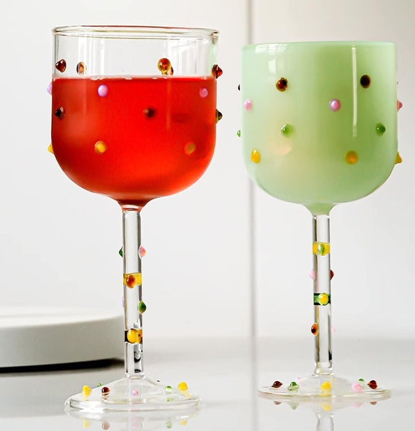 Colour Dots Wine Glass (1 pair) - Staunton and Henry