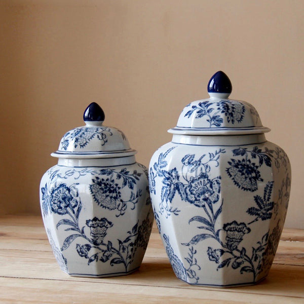 Blue & White Chinese Ceramic Urn - Staunton and Henry