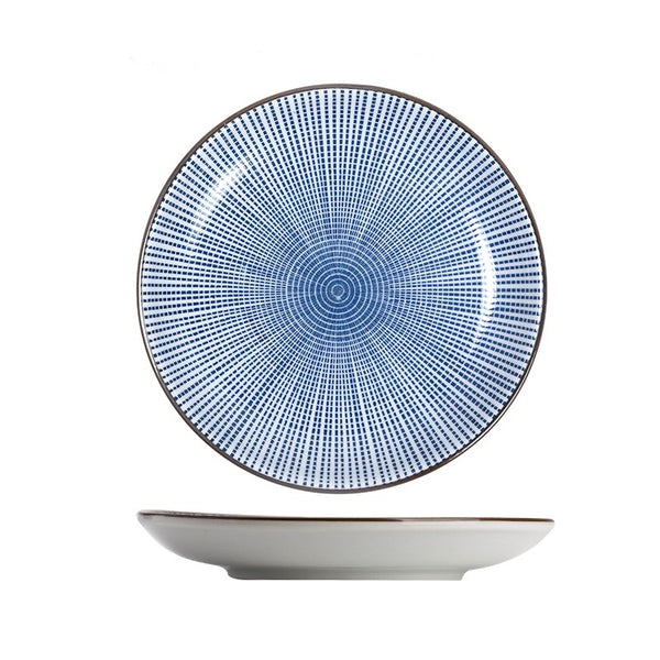 Modern Oriental Ceramic Plate in Starburst Pattern - Staunton and Henry