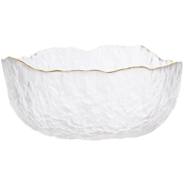 Vintage Dimpled Glass Bowl with Gold Trim - Staunton and Henry