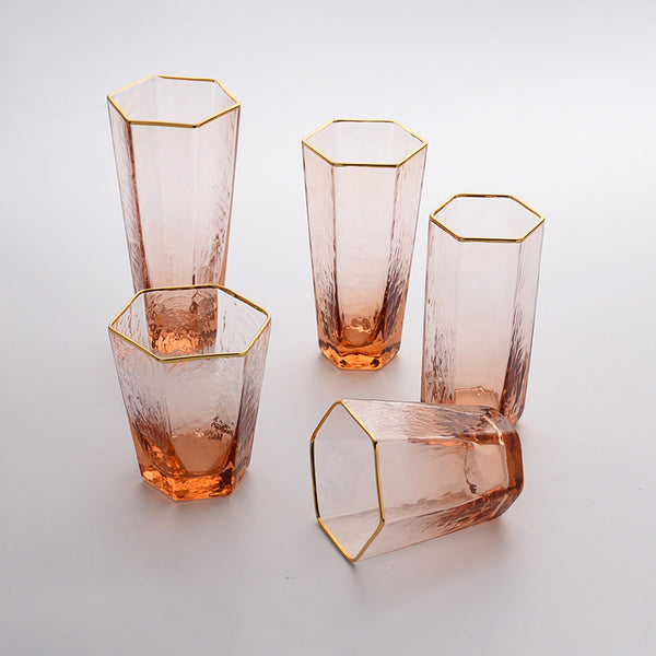 Vintage Pink Tumbler With Gold Trim - Staunton and Henry