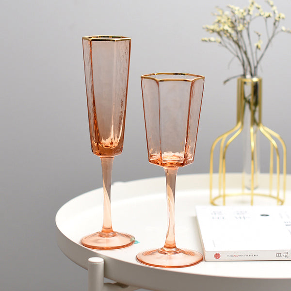 Vintage Pink Tumbler With Gold Trim - Staunton and Henry
