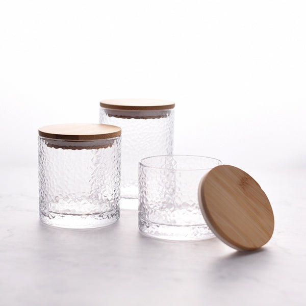 Dimpled Glass Kitchen Condiment Jar - Staunton and Henry