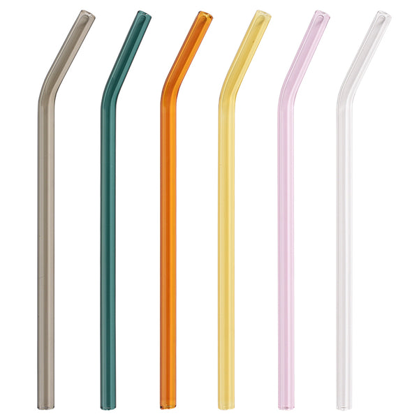 Colored Glass Drinking Straws - Set of 6 - Staunton and Henry