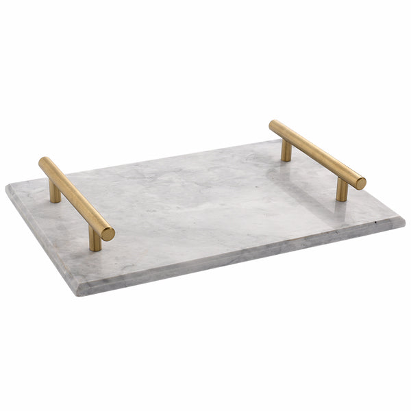 Solid Marble Serving Tray with Gold Handles - Staunton and Henry