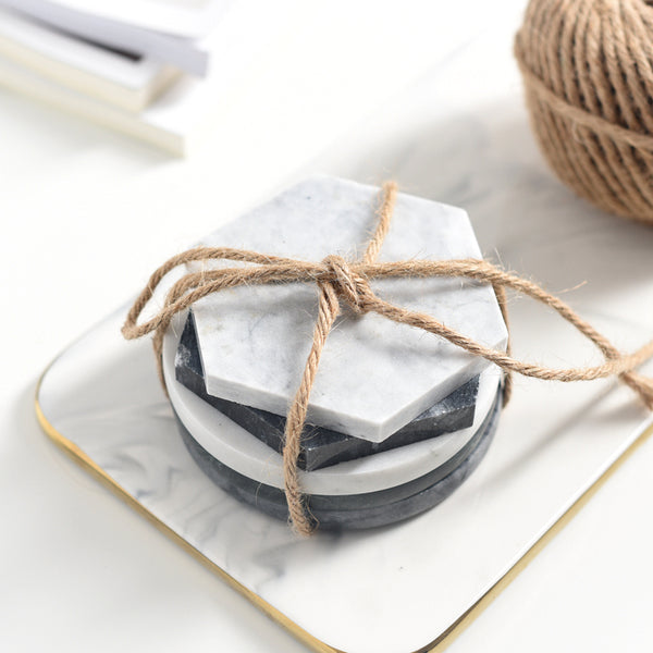 Solid Marble Drink Coasters - Set of 4 - Staunton and Henry