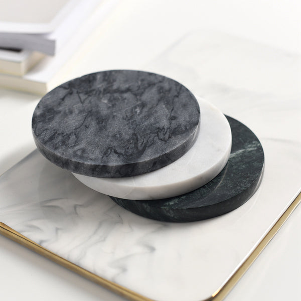 Solid Marble Drink Coasters - Set of 4 - Staunton and Henry