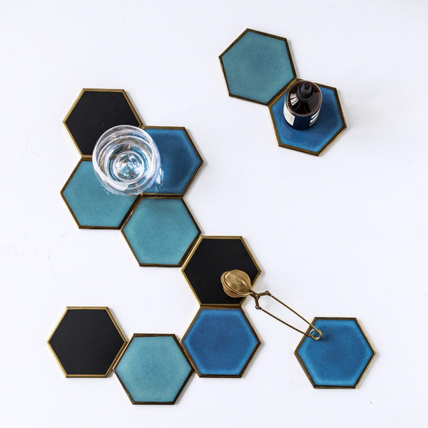 Ceramic Hexagon Drinks Coasters - Set of 4 - Staunton and Henry