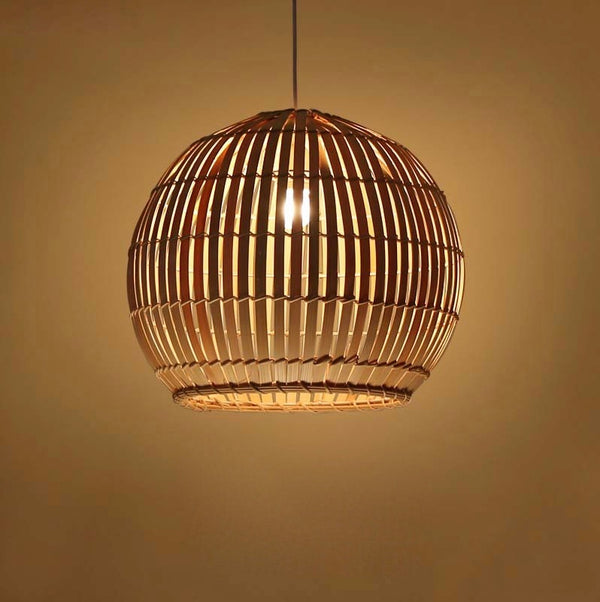 Round Japanese Bamboo Ceiling Light - Staunton and Henry