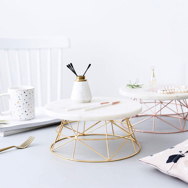 Modern White Marble Cake Stand - Staunton and Henry