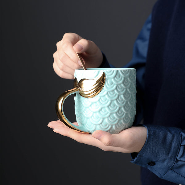 Pastel and Gold Mermaid Coffee Mug - Staunton and Henry