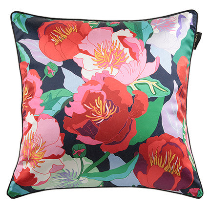 Colorful Oriental Peony Throw Cushion - Staunton and Henry