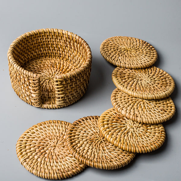 Rattan Coasters - Set of 6 - Staunton and Henry