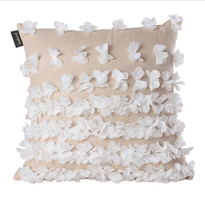 Frilly Cream and White Throw Cushion - Staunton and Henry