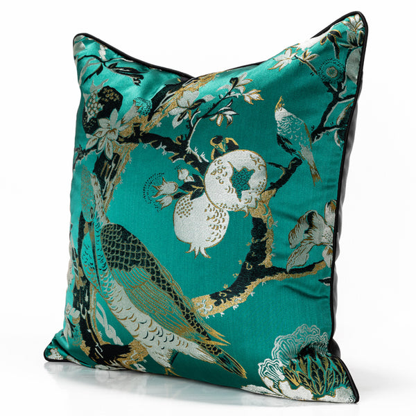 Teal Oriental Throw Cushion - Staunton and Henry