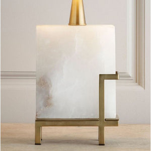 Modern Square White Marble Table Lamp - Staunton and Henry