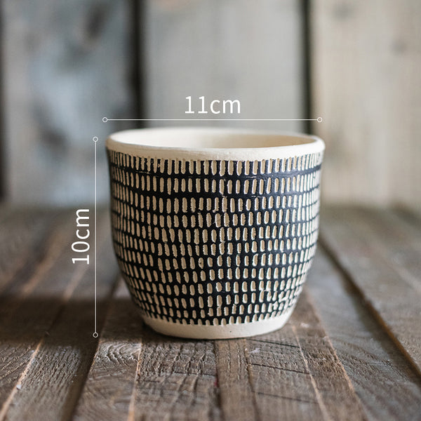 Nordic Black and White Flower Pot - Staunton and Henry