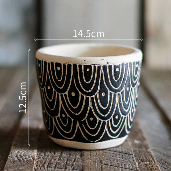 Nordic Black and White Flower Pot - Staunton and Henry
