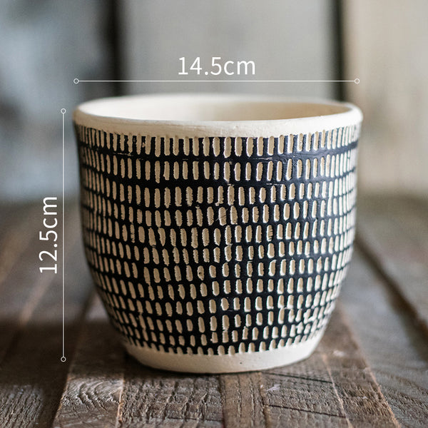Nordic Black and White Flower Pot - Staunton and Henry