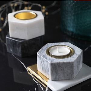 Marble Tea Light Candle Holders - Set of 3 - Staunton and Henry