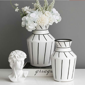 Monochrome Tile Pattern Vases - Staunton and Henry