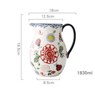 Hilda Hand Painted Ceramic Water Jug - Staunton and Henry