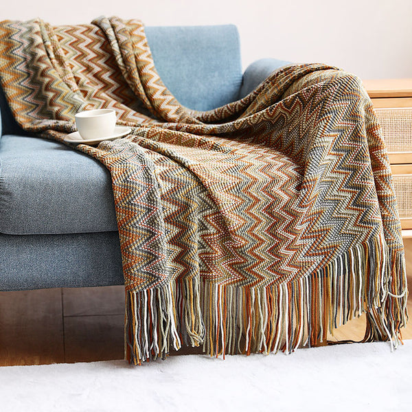 Colorful Crochet Chevron Throw Blanket - Staunton and Henry