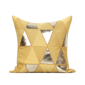 Modern Yellow and Gold Throw Cushion - Staunton and Henry