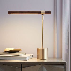 Modern Gold and Wood Desk Lamp - Staunton and Henry