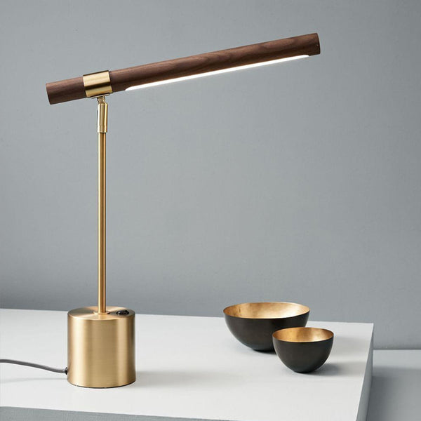 Modern Gold and Wood Desk Lamp - Staunton and Henry