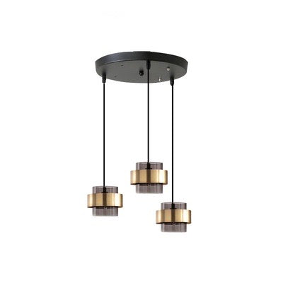 Modern Gold and Smokey Glass Pendant Light - Staunton and Henry