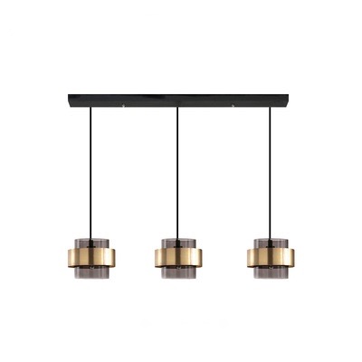 Modern Gold and Smokey Glass Pendant Light - Staunton and Henry